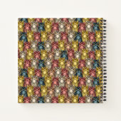 Farbenfrohe Boho Woodland Owl Muster Notizblock (Rückseite)