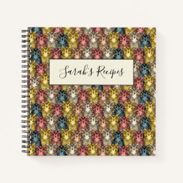 Farbenfrohe Boho Woodland Owl Muster Notizblock