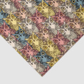 Farbenfrohe Boho Woodland Owl Muster Seidenpapier (Ausschnitt)