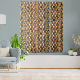 Farbenfrohe Boho Woodland Owl Muster Wandteppich