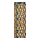Farbenfrohe Boho Woodland Owl Pattern & Monogram Thermosbecher (Rückseite)