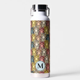 Farbenfrohe Boho Woodland Owl Pattern & Monogram Trinkflasche