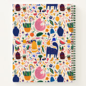 Farbenfrohe Boho Wüstenkatzen Musterfernzellenreze Notizblock (Rückseite)
