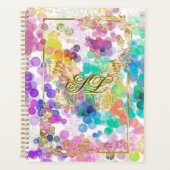 Farbenfrohe Bokeh Abstrakte Goldrahmen und Schmett Planer (Vorderseite)