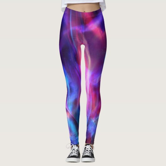 Farbenfrohe Bokeh-Lichtmuster Leggings (Vorderseite)