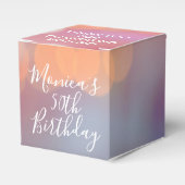 Farbenfrohe Bokeh Lights Danke 2" Party Geschenkschachtel (Vorderseite)