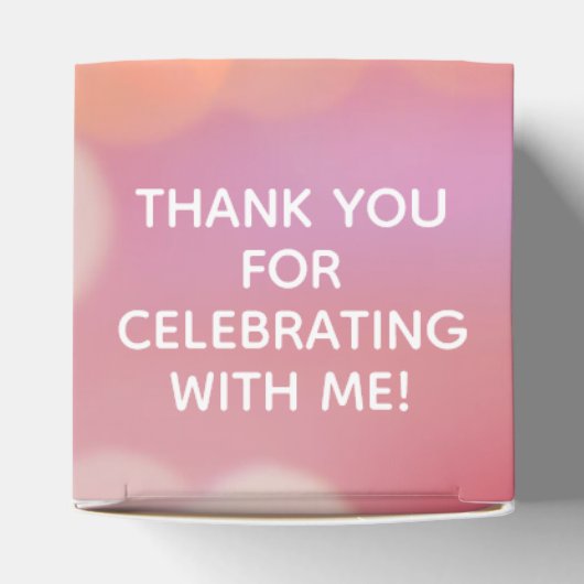 Farbenfrohe Bokeh Lights Danke 2" Party Geschenkschachtel (Oben)