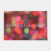 Farbenfrohe Bokeh Lights Frohe Weihnachtsgrüße Fußmatte (Vorderseite)