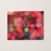 Farbenfrohe Bokeh Lights Frohe Weihnachtsgrüße Puzzle (Horizontal)