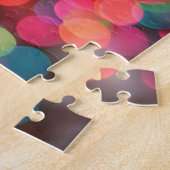 Farbenfrohe Bokeh Lights Frohe Weihnachtsgrüße Puzzle (Seite)