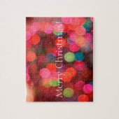 Farbenfrohe Bokeh Lights Frohe Weihnachtsgrüße Puzzle (Vertikal)