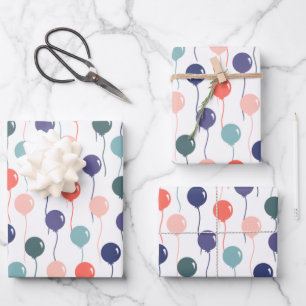 Farbenfrohe Bollonmuster Geschenkpapier Set