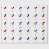 Farbenfrohe Bollons und Confetti Geschenkpapier (Flach)