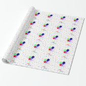 Farbenfrohe Bollons und Confetti Geschenkpapier (Ungerollt)