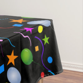 Farbenfrohe Bollons und Streamer auf BLACK Tischdecke