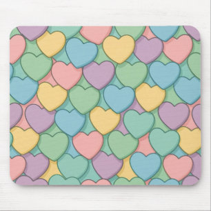 farbenfrohe Bonbon Valentinstag Herz Muster Two-T Mousepad
