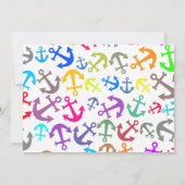 Farbenfrohe Bootanchor-Muster Einladung (Rückseite)