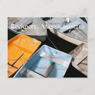 Farbenfrohe Boote auf der Anlegestelle Postkarte