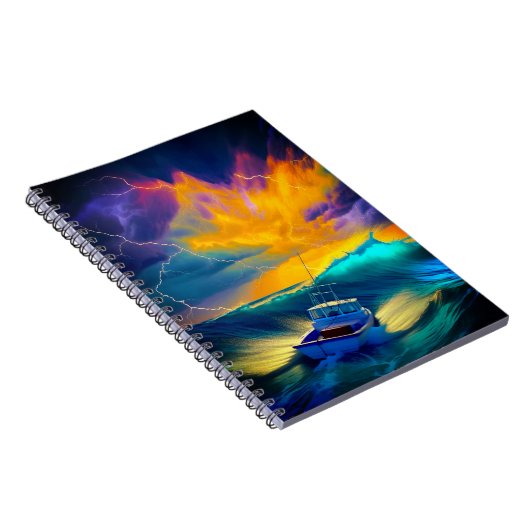 Farbenfrohe Bootskunst Notizblock (Rechte Seite)