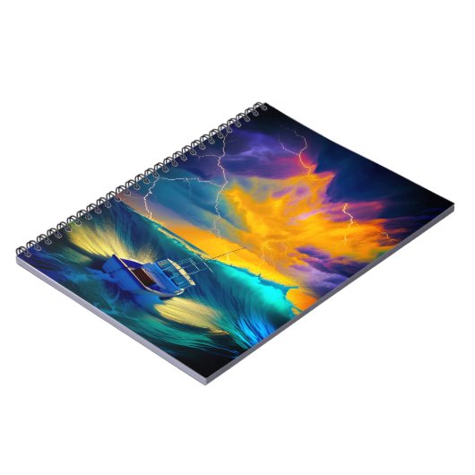 Farbenfrohe Bootskunst Notizblock (Linke Seite)