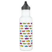 Farbenfrohe Bootsmuster Edelstahlflasche (Rechts)