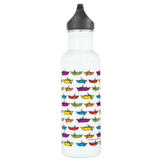 Farbenfrohe Bootsmuster Edelstahlflasche (Rechts)