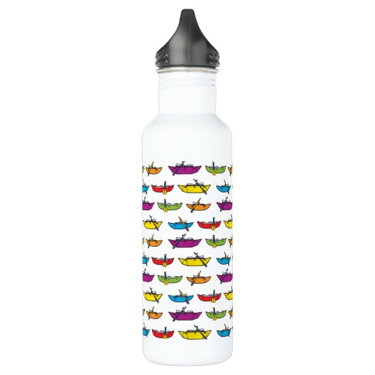 Farbenfrohe Bootsmuster Edelstahlflasche (Links)