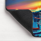 Farbenfrohe Bootszene Mousepad (Ecke)