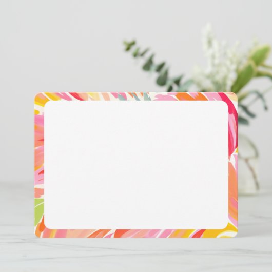 Farbenfrohe Border Stationery | Moderne Note Card Einladung (Stehend Vorderseite)