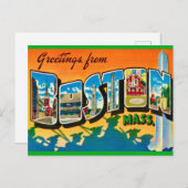Farbenfrohe Boston Gruß Postkarte (Vorne/Hinten)