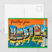 Farbenfrohe Boston-Grußpostkarte Postkarte (Vorne/Hinten)