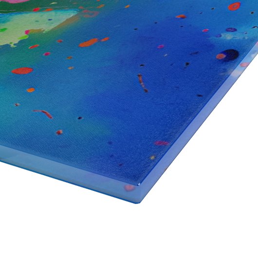 Farbenfrohe Boston Terrier Paint Splashes Schneidebrett (Ecke)