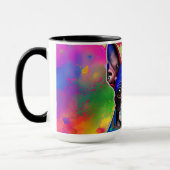 Farbenfrohe Boston Terrier Paint Splashes Tasse (Links)