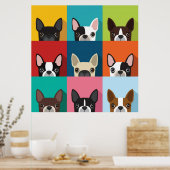 Farbenfrohe Boston Terriers Poster (Küche)