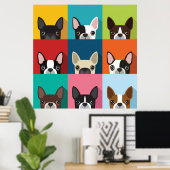 Farbenfrohe Boston Terriers Poster (Heimbüro)