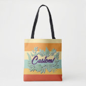 Farbenfrohe botanisch lebendige Textgestaltung Tasche (Vorderseite)