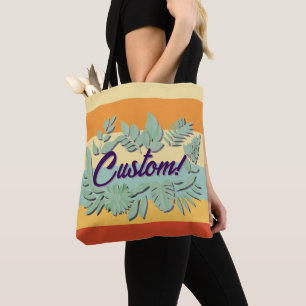 Farbenfrohe botanisch lebendige Textgestaltung Tasche