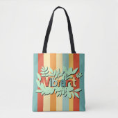 Farbenfrohe botanisch lebendige Textgestaltung Tasche (Vorderseite)