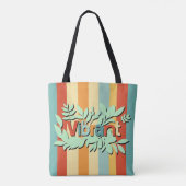 Farbenfrohe botanisch lebendige Textgestaltung Tasche (Rückseite)