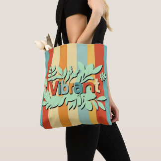 Farbenfrohe botanisch lebendige Textgestaltung Tasche