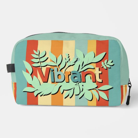 Farbenfrohe botanisch lebendige Textgestaltung Waschbeutel (Vorderseite)