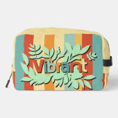 Farbenfrohe botanisch lebendige Textgestaltung Waschbeutel (Rückseite)