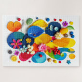 Farbenfrohe botanische abstrakte Formen Mixed Medi Puzzle (Horizontal)