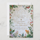 Farbenfrohe Botanische Berry Wedding Einladung (Vorderseite)