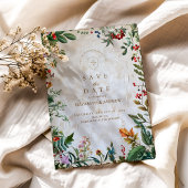 Farbenfrohe Botanische Berry Wedding Save The Date