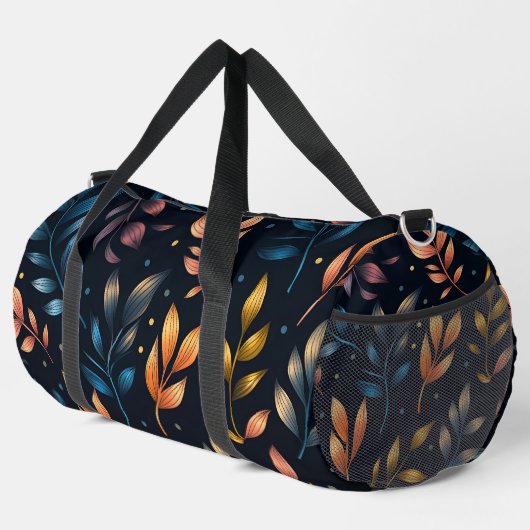 Farbenfrohe botanische Blätter Duffle Bag (Rechte Ecke)