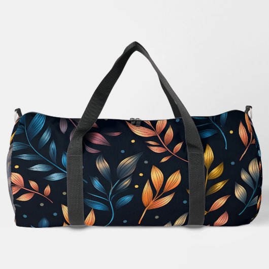 Farbenfrohe botanische Blätter Duffle Bag (Rückseite)