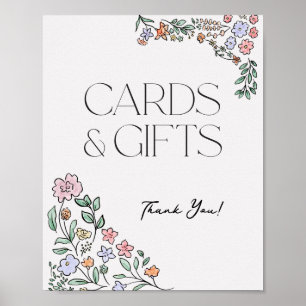 Farbenfrohe botanische Karten und Geschenke Zeiche Poster