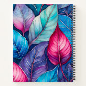 Farbenfrohe botanische Kunst-Spirale Notizblock (Rückseite)