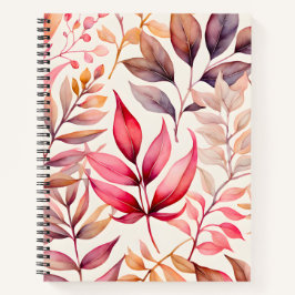 Farbenfrohe botanische Kunst-Spirale Notizblock